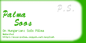 palma soos business card