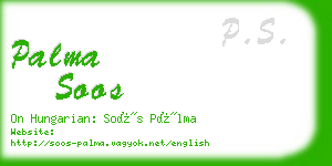 palma soos business card